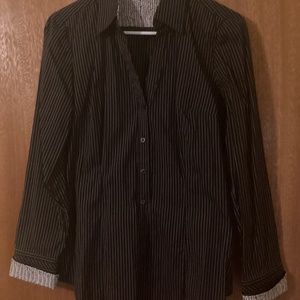 Pinstripe button down top